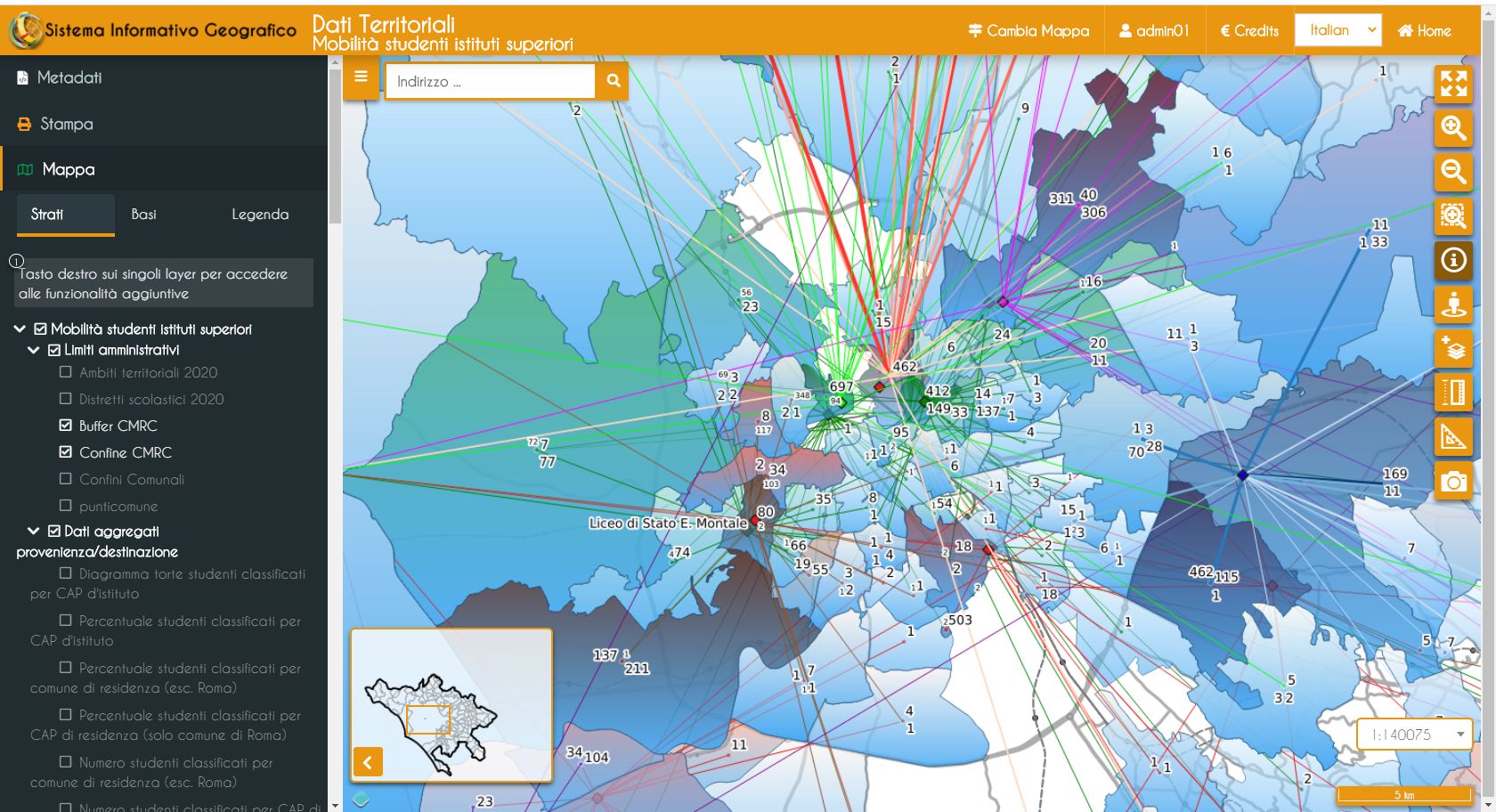Popolazione scolastica degli istituti superiori della Città metropolitana di Roma Capitale
