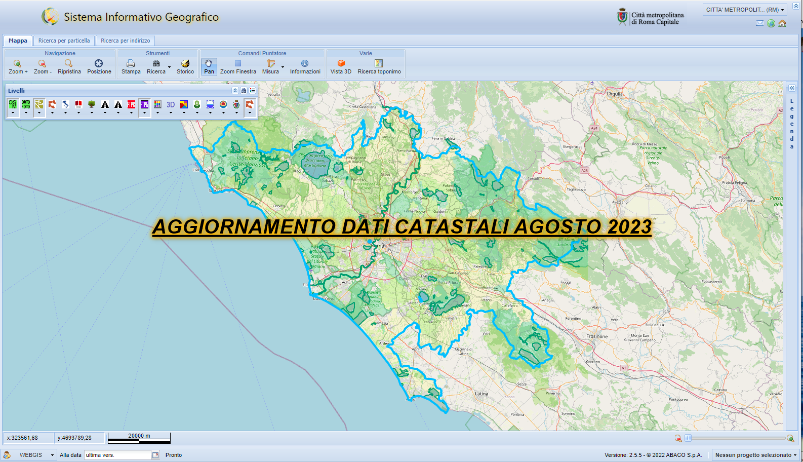 Aggiornamento dati Catastali ad Agosto 2023